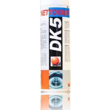 Płyn Odif DK5, 500 ml, do czyszczenia tamborków do hafciarki – puszka środka DK5, widok etykiety.