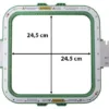 Tamborek magnetyczny Sewtech ST-M1010 do hafciarki – tamborek ze schematem wymiarów 24,5 × 24,5 cm.